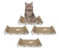 Garden Mile Pack of 4 Cat Scratching Post Mat with Nip Kitten Scratch Bed 41cm x 7cm x 24cm Large Cats Scratching Board Cats Scratch Posts Cardboard Cat Scratchers Beds Accessories