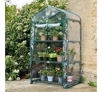 Garden Mile Premium 3 Tier Greenhouse Clear 132cm Tall 3 Shelves Garden Outdoor Gardening Grow your own plants tomatos. Plant Protection Waterproof Weatherproof Free Standing Staging Protection