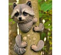 Garden Mile Tree Peeker Resin Ornaments Outdoor Decorations Garden Ornaments Housewarming Gifts Tree Decorations Easy Setup Durable Resin Painted Garden Decor (raccoon)