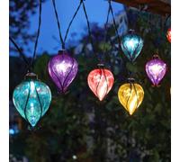 Garden Mile Rainbow Balloon Solar String Lights Outdoor Garden Lights Solar Powered Waterproof - 4.7m Solar Powered Multicoloured Balloon String Lights with 10 LEDs for Patio Decor Outdoor