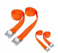 Garden Mile Ratchet Tie Down Straps 4 Pack - Heavy Duty Adjustable Lashing Straps with S Hooks for Car, Van, Motorcycle, Cargo & Roof Box, Orange