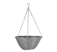 Garden Mile® Rattan Effect Garden Hanging Baskets for Floral Decorative Outdoor or Indoor Hanging Planter (Chestnut Cone)