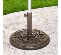 Garden Mile Rattan Effect Garden Parasol Umbrella Base - Heavy Duty Weatherproof Black Resin Umbrella Stand for Patio, Garden, Outdoor,Outdoor Furniture Umbrella, Canopy, Gazebo