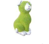 Garden Mile Sheep Dog Garden Ornaments Outdoor Durable Resin Animals Figurines Ornaments For Indoors And Outdoors Green Flocked Grass Dog Statue Amazing for Garden Decorations