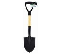 Garden Mile Round Head Micro Shovel with Wooden Handle Strong Durable Outdoor Garden Gardening Tools Hand Tool Digging Spade Planting Lightweight Compact Weatherproof