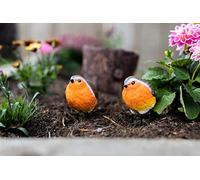 Robin Red breast Resin 2pc Bird Set Marco Paul Brown One Size