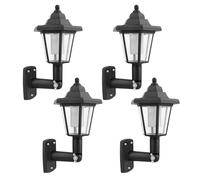 Garden Mile Set of 4 Solar Powered Outside Wall Lights Traditional Victorian Exterior Lantern Light, IP65 Waterproof Garden & Porch Wall Mounted Solar Lamps Patio Wall Lights Solar Lantern