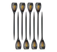 Garden Mile Set Of 8 Flame Effect Large Solar Garden Lights Stakes Heavy Duty ABS Garden Lights Solar Powered Waterproof Flickering LED Effect Driveway and Pathway Lighting for Yard