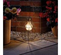 Garden Mile Set of Three Large LED Garden Lanterns Solar Powered Waterproof Solar Lights Outdoor Garden Pathway Lighting Bronze Lanterns for Outside Perfect for Patio Table Top All Season Lighting