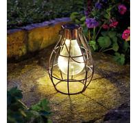 Garden Mile Set of Two Bronze Effect Outdoor Garden Lights Hanging LED Solar Lanterns for Outside Weatherproof Driveway Pathway Lighting Ideal for Yard Patio Light Solar Lights Outdoor Garden