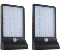 Garden mile 2X Solar Security Lights Outdoor with Motion Sensor - 36 LED Wireless Garden Lights Solar Powered Waterproof Aluminium Wall Lamp for Outside, Garden Fence, Patio - 450 Lumens Per Light