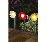 Garden Mile Solar Flower Path Lights Set of 3 - Outdoor Garden Stake Lights, Decorative Waterproof LED Pathway Lighting for Borders, Flower Beds, Pots, Patio & Balcony [Energy Class A]