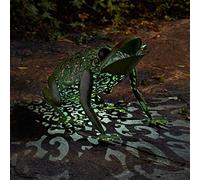 Garden mile® Solar Powered Light Up Frog Copper Bronze Effect Metal Silhouette Garden Animal Sculptures Colour Changing Lights LED Lights Stunning Versatile Garden Ornaments Decoration