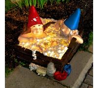 Garden Mile Solar Garden Gnome in Hot Tub Ornament Funny Waterproof Novelty Resin Bathtub Figure for Lawn, Garden Outdoor Decorations Solar Gnomes Garden Statues Outdoor Lighting