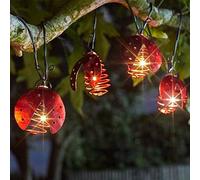 Garden Mile Solar LED Hanging Lights Lighting for Garden Flame Effect Outdoor Lighting 4.7m Light Up Decoration Lights Set of 10 Hanging Lanterns for Garden (Ladybird)