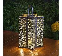 Garden Mile Solar LED Lantern Autumn Lighting for Outdoors Hanging Garden Damasque Lamp Solar Lighting for Outside Silhouette Lighting for Garden (Celeste Lantern)
