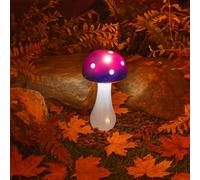 Garden Mile Solar LED Mushroom Lights Autumn Outdoor Lighting Purple Toadstool Lamps for Garden Autumn Decor for Outdoors Light Up Autumn Decor for Garden Fairy Toadstool Ornaments
