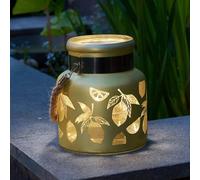 Garden Mile Solar Lemon Glass Jar Light Outdoor - Flickering Candle Effect Solar Powered Garden Lights Jar Lamp - Hanging or Tabletop Lantern for Patio, Balcony - Solar Lanterns For Outside