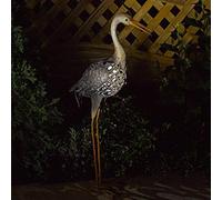 Garden mile® Solar Powered Light Up Heron With LED Lights Copper Effect Metal Garden Animal Sculptures Stunning Versatile Garden Ornaments Decoration Solar Outdoor Ornaments 81cm (Heron)