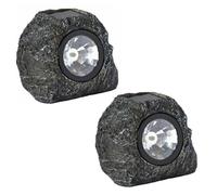 Garden Mile Solar Powered Rock Effect Outdoor spotlights Garden Lighting Outdoor Lights Border Pathway Patio decking Security Lights (2)