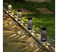 4pk Solar LED Garden Lights Waterproof Light Black Silhouette Solar Powered Pathway Patio Lighting Outside Night Lights (18cmx 6cm x 6cm)