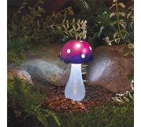 Garden Mile Solar Powered Toadstool Mushroom Stake Lights Outdoor Waterproof decrative Pathway (1 Purple Button Shroom Stake Light)