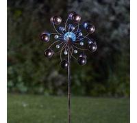 Garden Mile Solar Powered Wind Spinner Extra Large Wind Sculpture LED Solar Light Garden Decoration Multi Colour LED Light Kinetic Wind Spinner - Ground Stake Garden Ornament (Venti)