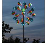 Garden Mile Solar Powered Wind Spinner Extra Large Wind Sculpture LED Solar Light Garden Decoration Multi Colour LED Light Kinetic Wind Spinner - Ground Stake Garden Ornament (Sky Runner)