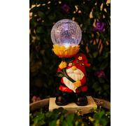 Garden Mile Solar Powered Woodland Wizard LED Light Up Garden Ornament Colour Changing Solar Light Outdoor Light Patio Flower Bed Pathway Novelty Lamp Crystal Effect Globe Lighting (Flower)