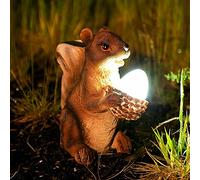 Novelty Solar Power Red Squirrel Light Ornament Statues