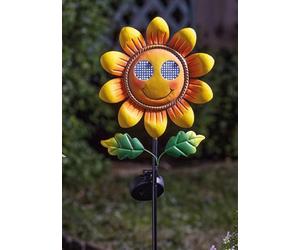 Garden Mile Solar Sunflower Garden Stake Light with Blinking LED Eyes, Waterproof Hand-Painted Metal Solar Lights For Outdoor Garden Pathway, Lawn & Patio, Decorative Garden Ornament