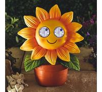 Garden Mile Solar Sunflower Lights Outdoor Garden Decor - 27cm Waterproof Animated LED Light Blink Ornament - Blinking Flower Lamp for Fairy Lights, Driveway, Patio & Pathway Lighting
