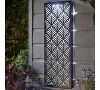 Garden Mile Solar Wall Light 50cm (1pc Flower Panel) | Metal Garden Wall Art with Warm White LED Lighting, Decorative Outdoor Wall Panel for Patio, Fence, Balcony & Garden Decor