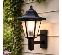 Garden Mile Wall Lanterns, Solar Powered Victorian Style Wall Lighting Outdoor Security Night Lights Mounted Black Waterproof Lamp Antique Style (Single)