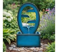 Garden Mile Solar Water Fountain - Falls Cascade Water Feature with Solar Pump & Remote Panel for Outdoor Garden, Patio, Balcony & Decorative Zen Fountain