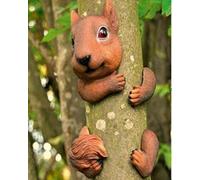 Garden Mile Tree Peeker Resin Ornaments Outdoor Decorations Garden Ornaments Housewarming Gifts Tree Decorations Easy Setup Durable Resin Painted Garden Decor (squirell)