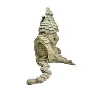 Garden Mile Stone Effect Fairy House Resin Statues Outdoor Ornaments - Weatherproof Outdoor Fairy Garden Ornaments Sculpture for Patio, Yard, Lawn, Grave Ornaments, Garden Decor Outdoor Decorations