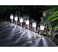 Garden Mile Super Bright 8pc LED Bollard Solar Garden Lights Outdoor Water Solar Stake Lights for Driveway Pathway Lighting Stainless Steel Light Set for Lawn Patio Flowerbeds Outdoor Decorations