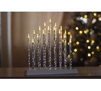 Garden Mile® Traditional Silver Christmas Candle Bridge Light Arch Decoration Flameless LED Candles Window Table Mains Operated Christmas Ornament (Silver - 17)