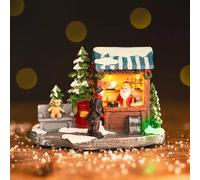 HomeZone Marco Paul Christmas Village Scene Traditional Festive Village Scene Light Up Christmas Decoration Ornament With LED Multi Colour Xmas Lights Battery Operated