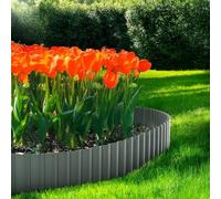 Garden Mile® Various Sizes Strong Green Garden Lawn Border Edging Edging For Grass Borders Flower Beds Stones Flexible Plastic Edger (grey border edging)