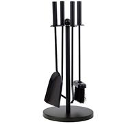 Garden Mile Vintage Style 5Pc Fireplace Tool Set - Modern Cast Iron Black Colour Log Burner Accessories