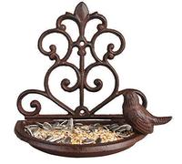 Garden Mile® Vintage Style Decorative Cast Iron Bird Feeder Bird Bath, Bronze Bird Feeding Station Bird Table Seed Feeder Wall Mounted Garden Ornament.