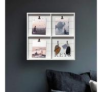 Garden Mile Decorative Wall Key Rack, Photo Frame Family Picture Holder, Wooden Key Hooks