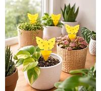 Garden Mile Yellow Sticky Insect Traps 10 Pack - Double Sided Fly & Aphid Catcher for Plants, Fruit Flies, Gnats & Mosquitoes, Indoor Outdoor Plant Sticky Traps for Garden & Greenhouse