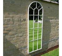Garden Mirror - Arch - White Metal - Large - Garden