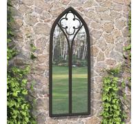 Garden Mirror Black 100x45 cm Iron for Outdoor Use
