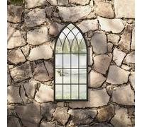 Garden Mirror Black 70x30 cm Iron for Outdoor Use