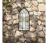 (black, 70 x 30 cm) vidaXL Garden Mirror Iron for Outdoor Use Decor Black/Sand 100x45/70x30 cm