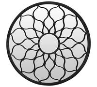 Garden Mirror Iron Round for Outdoor Use Mirror Black/Sand 40/60 cm vidaXL